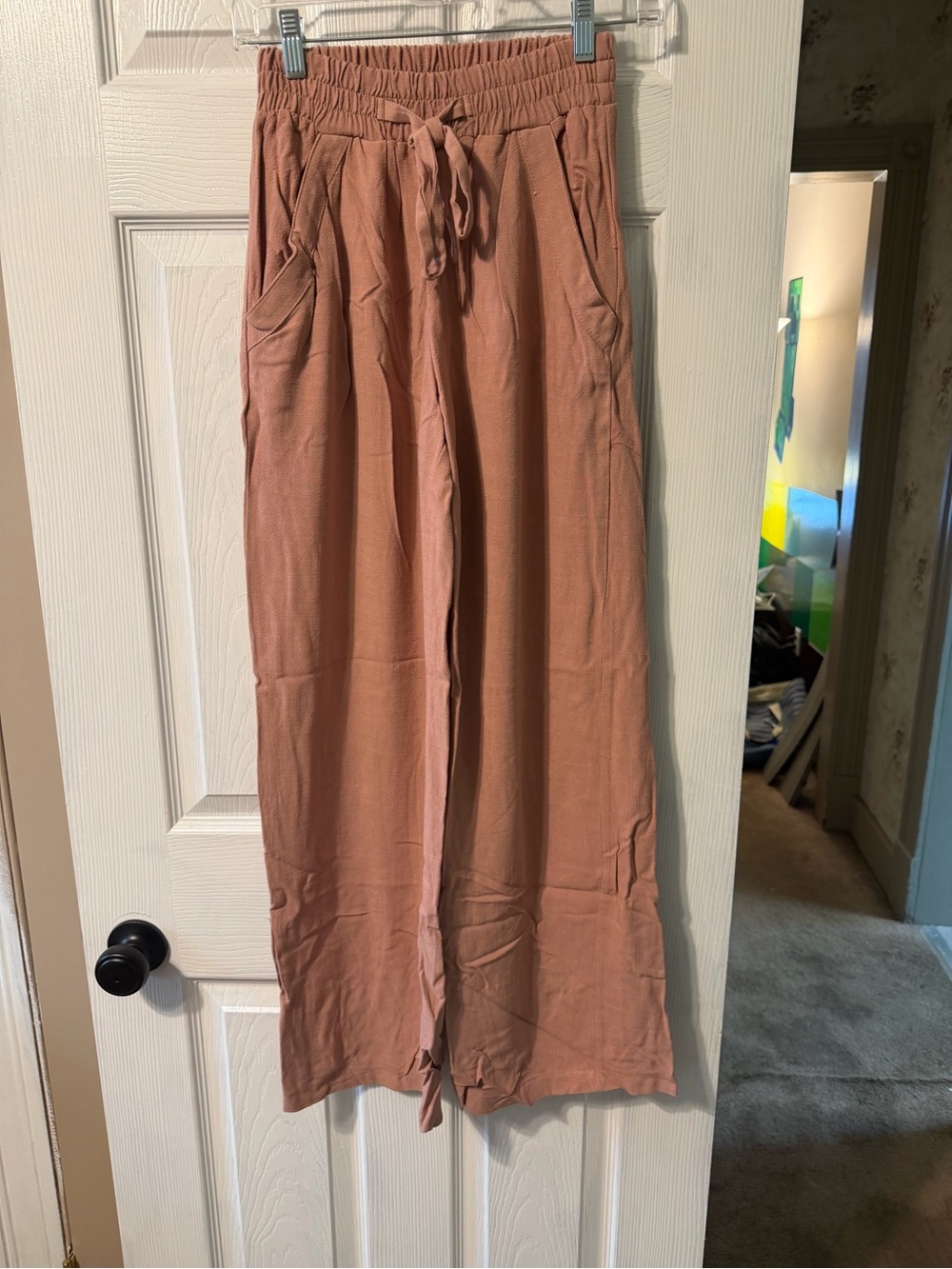 Sienna Sky women’s Wide-Leg Drawstring Joggers in Dusty Rose